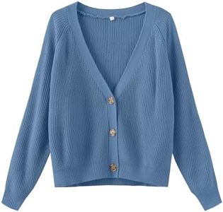 TASAMO Womens Long Sleeve Open Front Cardigans Chunky Knit Draped Sweaters Outwear (2X-Large,Blue)