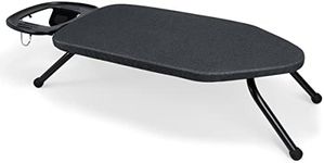 Duwee Table Top Ironing Board with Foldable Iron Rest, Thicken Felt Padding&Metallic Cover (Black)