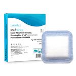 MedVance Super Absorbent Dressing, Non-Adhesive Pads for Wound Care, Pressure Ulcers & 1st/2nd Degree Burns, Superior Moisture Absorption, Box of 5 Dressings, 10 cm x 10 cm Bandage, 7 cm x 7 cm Absorbent Pad (5 Pack)