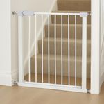 For Your Little One Pressure Fit Safety Stair Gate – EXTENSIONS INCLUDED – No Screws Needed | One-Hand Opening | Baby & Pet Gate for Stairs & Doorways (White, 93–100cm Opening)