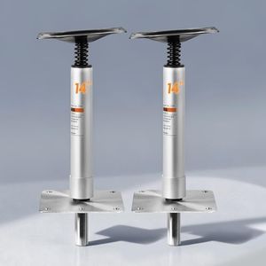 Xinkunmarine Boat Seat Pedestal Base Mount Kit 2 Pack, 14" Height Locking 3/4" Seat Pin Post, 7"x7" Stainless Steel Marine Base Plate, Seat Mount for Pontoon Fishing Bass Boat