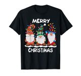 Three Gnomes Matching Family Merry Christmas Tree Lights T-Shirt