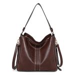 Montana West Hobo Handbag for Women Large Concealed Carry Purses and Handbags with Studdeds and Crossbody Strap, Coffee, Large