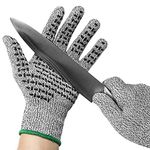 LUXBIRD Cut Resistant Gloves Level 5 Powerful Protection Safety Gloves Anti-Slip Silicone Power Grip Comfortable Durable Size Medium for Kitchen Gardening Woodworking 1 Pair (Food-grade Gloves)