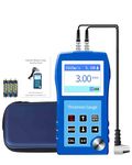 Ultrasonic Paint Thickness Gauge DR83S 0.9-300mm, 2.3" Color Display, 0.1mm Accuracy, Portable Thickness Gauge with Mass Storage & Calibration, Built-in 1000～9999m/s Sound Velocity for All Materials