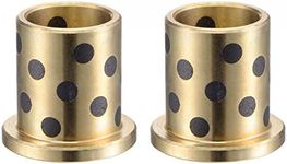 uxcell Flanged Sleeve Bearings 16mm Bore 20mm OD 25mm Length 26mm Flanged Dia 3mm Flange Thickness Wrapped Oilless Bushings Brass 2pcs