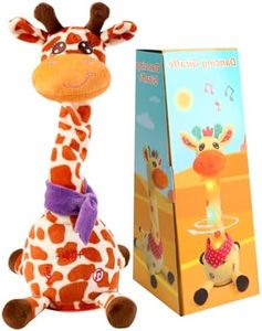 JISON21 Dancing Talking Giraffe Plush Toy, Funny Singing Recording & Repeating Musical Giraffe, Unique Valentine's Day Gift for Girlfriend Boyfriend, Interactive Fun for Baby Toddlers Kids(Spot)