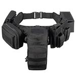 BOMTURN Tactical Battle Belt Military Molle War Duty Belt Law Enforcement for Police Army 7 in 1 Set