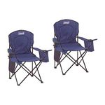 Coleman Broadband Quad Chair with Cooler, Blue (Pack of 2)