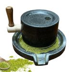 Stone Mill Grinder, Manual Grain Mill Made of Stone, Robust Model for and Cereals, Hand-Operated Kitchen Mills, Professional Premium Bluestone Powder Mills Utensil Mechanism for Coffee Pepper Salt