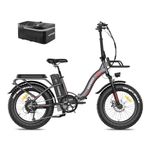 Fafrees 1080Wh Electric Bike, Folding Electric Bike WITH 48V 22.5Ah Removable Battery, 100KM Mileage Ebike for Adults, 20 * 4.0" Electric Mountain Bike 7 Speed Gears, Official F20 Max 2024 Gray