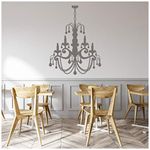 azutura Candle Chandelier Dining Room Wall Sticker available in 5 Sizes and 25 Colours Silver Metallic