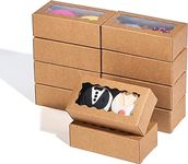 Glamifirsto 2 Brownie kraft Christmas Bakery Cake Boxes with Window Kraft Paper Gift Box, Cookie Boxes for Pastries, Cupcakes, Cookies, Brownies, Donuts Gift-Giving 20 piece