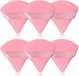 BLAAROOM 6 Pieces Powder Puff Face Makeup Velour Soft Triangle Powder Puffs for Loose Powder Mineral Powder Body Powder Wet Dry Cosmetic Foundation Sponge Makeup Tool - Pink