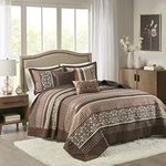 Madison Park Princeton Reversible Quilted Bedspread Set, Solid Reverse Summer Breathable, Lightweight All Season Bedding Layer, Matching Shams, Bedspread King(120"x118"), Red 5 Piece