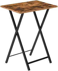 HOOBRO TV Tray, Folding TV Table, Stable Snack Table for Small Space, Portable Sofaside Table, Easy Assembly and Storage, Ideal for Snacks and Meals in Living Room, Rustic Brown and Black BF15BZ01