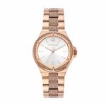 Michael Kors Stainless Steel Lennox Analog White Dial Women Watch-Mk7362, Rose Gold Band