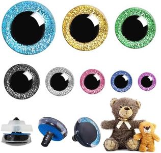 160Pcs Large Safety Eyes Glitter Plastic Craft Crochet Dolls Eyes for DIY Puppets Toy Bear Crafts Stuffed Animals Amigurumi Making Supplies(Colorful B)