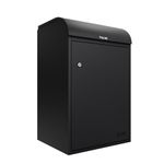 iLoveParcels Large Wall Mounted Parcel Box. Outdoor Garden Storage Lock Box With Key Lock. Waterproof Lockable Safe Secure Delivery Box For Wall Gate Or Fence In Black (51.2x43x81.1cm)