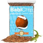 BabiChip Coconut Chip Substrate for Reptiles 12 Quart Loose Small Sized Coco Husk Chip Bedding for Ball Pythons, Other Snakes, Tortoises, Geckos, Frogs, or Lizard Terrarium Tanks