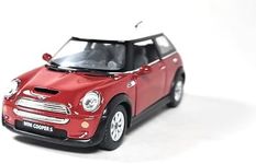 Mini Cooper S, 1:28 Scale Die Cast Model, Openable Doors, Pull-Back Action, Red (Red)