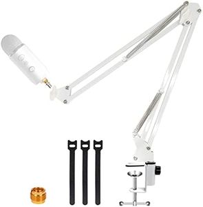 YUZUHOME For Blue Yeti X Boom Arm, Heavy Duty Adjustable Blue Yeti Nano Microphone Stand with 3/8"to 5/8" Screw Adapter,Compatible with blue series Mic, White