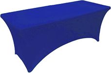 Gowinex 4ft Royal Blue Stretch Spandex Table Cover Tablecloth for Rectangular Fitted Folding Table