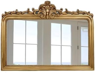 Hamilton Hills 30x40 inch Vintage Gold Mirror | French Baroque & Antique Arched Mirror for Wall Decor | Gold Bathroom Mirror | Ornate Entryway Mirrors for Wall | Decorative Fancy Vanity to Hang