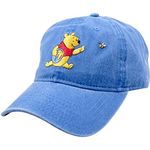 Concept One Unisex's Disney Winnie The Pooh Dad Hat, Adjustable Cotton Baseball Cap with Curved Brim, Blue, One Size