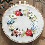 Awesocrafts Embroidery Kit, Flowers Wreath Love Plants Full Range of Embroidery Starter Kits for Beginners Adults Kids DIY Handmade Easy Patterns (Flowers)