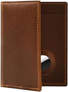 WHENON Passport Holder for Travel, Genuine Leather Passport Holder with Airtag, Rfid Passport Wallet Cover Case for Women Men, Travel Essentials Gift, Brown