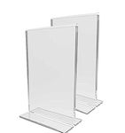 A4 Acrylic Tent Card Holder Display Stand A4 Paper Holder Double Sided Signage Holder, Menu Ad Frame Display Stand Table Top Perfect for Restaurants, Promotions,Portrait (3MM Thickness)