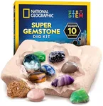 Blue Marble National Geographic Gemstone Dig Kit – Dig Up 10 Real Gemstones and Crystals, Science Kit for Kids, Gem Digging Kit for Girls and Boys, Mining Kit, Rock Collection