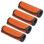 PATIKIL Luggage Handle Wrap, 4 Pack Neoprene Handbag Grip Cover Protector Identifier with Hook and Loop for Suitcase Grocery Shopping Bag, Orange