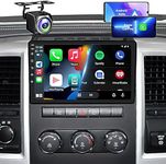 4GB+64GB, QLED, Customize Desktop car Radio for Dodge RAM 1500 2500 3500 for 2009 2010 2011 2012,Android Stereo Replacement,Build in Wireless carplay Wired Android Auto,Free Camera