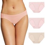 Maidenform Barely There Women's Underwear Bikini Pack, Invisible Look Panties, 3-Pack, Pale Pink/Paris Nude/Pale Pink, Medium