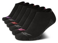 Reebok Women's Low Cut Socks - 6 Pack Performance Cushion Comfort No Show Socks - Breathable Athletic Socks for Women (4-10), Black Fade, 3.5-9 UK