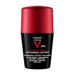 Vichy Roll-On Deodorant for Men, 48h Odour Control Antiperspirant. Dry Feel, Non-Sticky Texture. Hypoallergenic, Alcohol Free & Safe for Sensitive Skin, Recommended by Dermatologists. 50mL