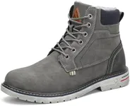 Mishansha Men's Winter Snow Boots Waterproof Insulated Hiking Boot for Men Cold Weather Outdoor Trekking Anti-Slip Warm Shoes Size 6.5 Medium Grey