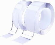 2 Rolls Nano Double Sided Tape, 3M Multipurpose Extra Large Adhesive Tape, Clear Mounting Tape Picture Hanging Adhesive Strips, Removable Wall Tape Sticky Poster Tape Decor Carpet Tape (10FT)