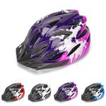 Kids Bike Helmet, Kids Helmet Age 3-14 for Boys Girls, Adjustable Children Bicycle Helmet Scooter Skating Cycling Helmet 50-58cm, Purple