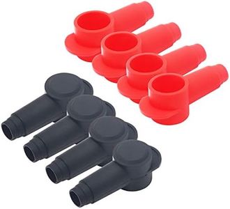 Recoil STC10-8 8 Pack Silicone Terminal Covers for Alternator Battery Stud and Power Junction Blocks, Fits 2AWG to 1/0AWG Wire, 4 Red and 4 Black Pairs