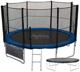 PlayActive 16ft Trampoline - Strong & Durable - Free Safety Net, Ladder Attachment, Weather Proof Cover, Shoe Bag & Anchor Kit Included - The For Children