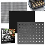 Reusable Liners for Toaster Oven Air Fryer 9 x 11 Accessories Compatible with Breville, Black & Decker, Cuisinart, Emeril Lagasse + More, Perforated Non-Stick Mats for Baking, Cooking, Oven Rack