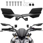 OTO2EYE Universal Motorcycle Wing Mirror With Fully Rearview – 180° Rotating Rear View Mirror with Matte Black Stealth Body – Sporty Wind Wing Design – York Fitting for All Bikes