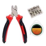 Fishing Crimper Tools Sleeves Set Stainless Steel Fishing Pliers 300 Crimp Sleeves in 7 Different Sizes (A)