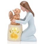 Seawah Cat Memorial Gifts - Angel Cat Candle Holder Statue with LED Candle - Cat Loss Sympathy Gift for Cat Lover - Cat Figurines Cat Remembrance Gifts - Cat Decor for Pet Lovers - Memorial Gifts