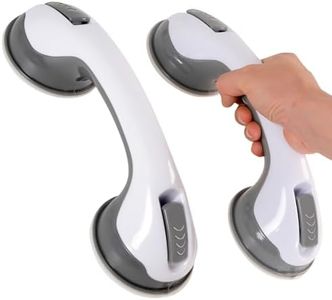Grab Bars for Bathtubs and Showers，2 Pack Shower Handle，Suction Cup Grab Bar for Shower, Waterproof Design Anti-Slip Safety Shower Handle for Elderl and Seniors