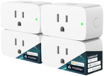 Linkind Matter Smart Plug, Work with Apple Home, Siri, Alexa, Google Home, SmartThings, Smart Outlet 15A/1800W Max, Smart Home Automation, APP Remote Control,Timer&Schedule, 2.4G Wi-Fi Only, 4 Pack