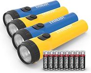 EVEREADY LED Flashlights (4-Pack), Bright Flashlights for Emergencies and Camping Gear, Flash Light with AA Batteries Included, Blue/Yellow (4-Pack)